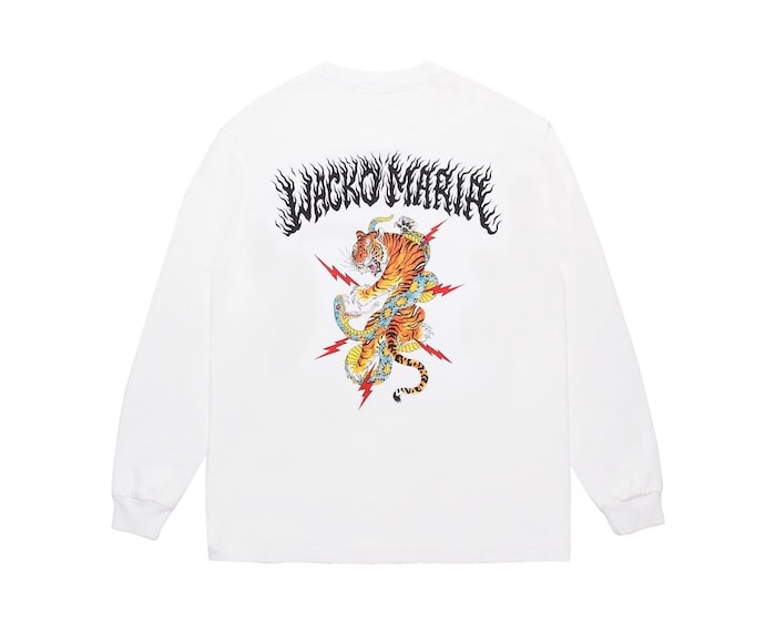 WACKO MARIA TIM LEHI / WASHED HEAVY WEIGHT CREW NECK LONG SLEEVE T-SHIRT ( TYPE-1 )