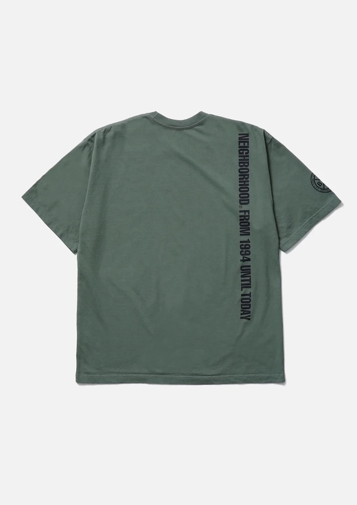 三好良着用everyone M Border Tee Shirts Grey T-shirt with frontal logo printed