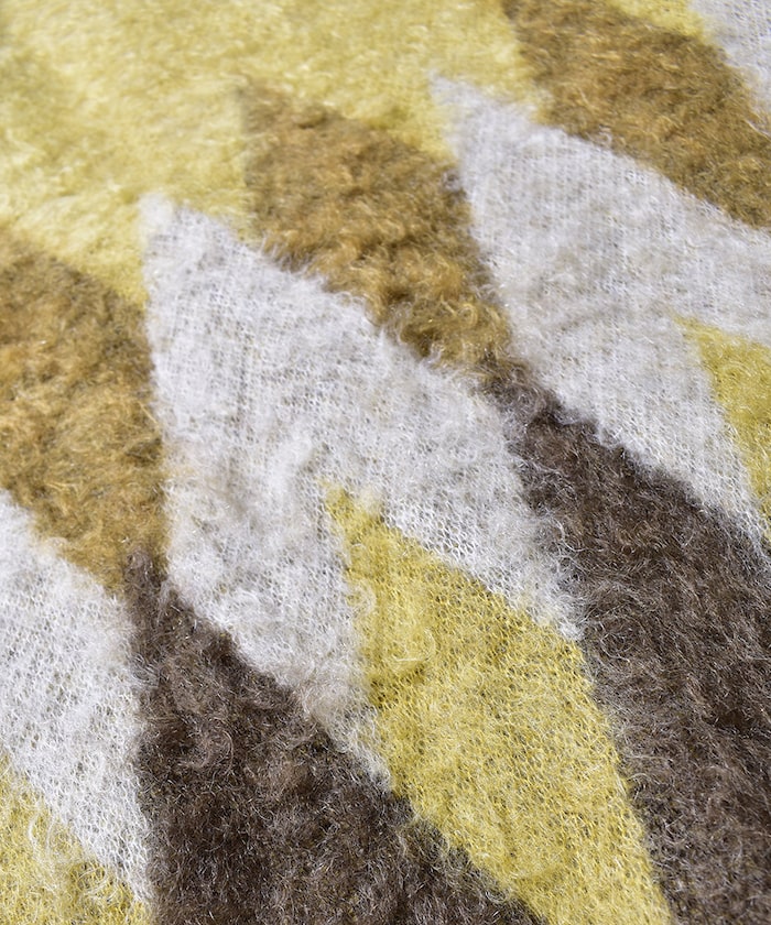 MINEDENIM(マインデニム)｜Kid Mohair Argyle Washed Knit Long