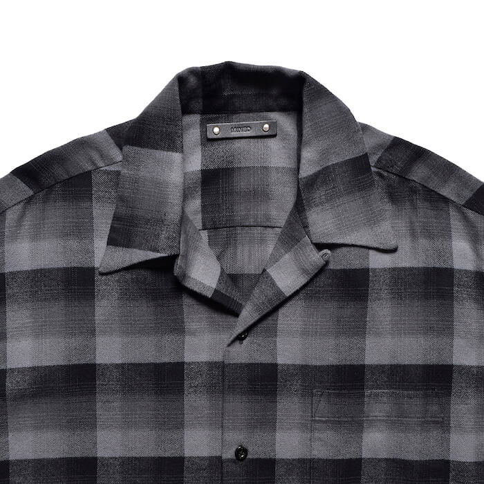 トップス MINEDENIM Ombre Check Open Collar L/S SH MINEDENIM - C.R Flow Ombre Check Open Collar L/S SH (YPT