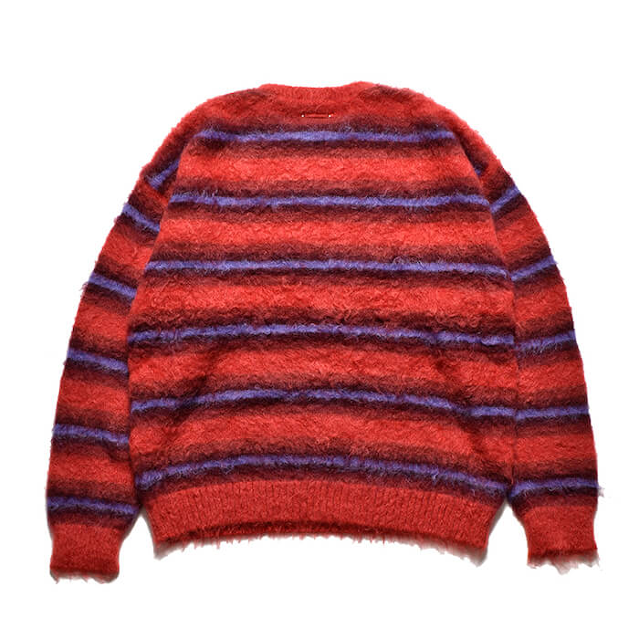 未使用 MINEDENIM マインデニム Blurry Border Mohair Knit Pullover 2409-6001 モヘアニット クルーネック ボーダー RPT 2  99001099 MINEDENIM(マインデニム)｜Blurry Border Mohair Knit Pullover｜正規