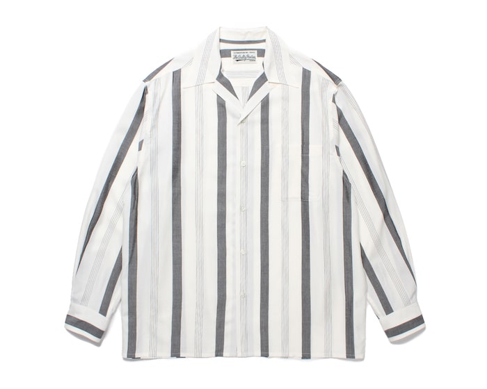 WACKO MARIA(ワコマリア)｜STRIPED OPEN COLLAR SHIRT L/S｜正規