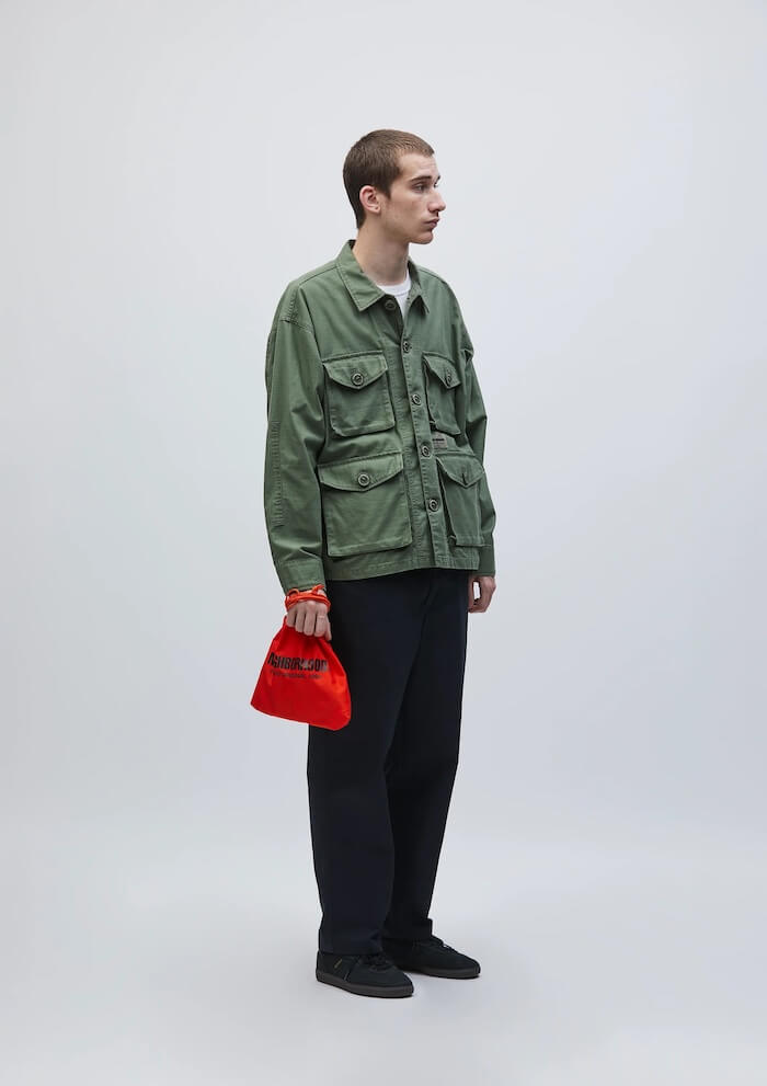 NEIGHBORHOOD】LOGO DRAWSTRING SHOULDER BAG ORANGE x ONE SIZE 