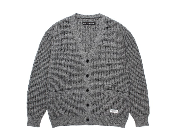 トップス WACKO MARIA WAFFLE KNIT CARDIGAN L WAFFLE KNIT CARDIGAN【BLUE】｜WACKO MARIA｜MELTING POT（正規