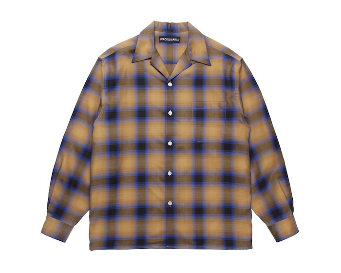 ワコマリア　WACKOMARIA オンブレシャツ WACKO MARIA(ワコマリア)｜OMBRE CHECK OPEN COLLAR SHIRT L/S ( TYPE