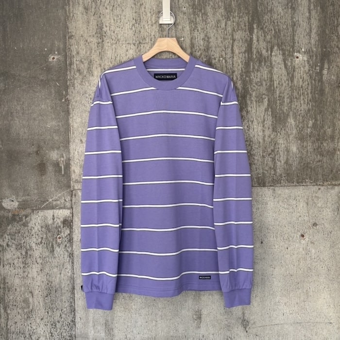 【WACKO MARIA】STRIPED CREW NECK T-SHIRT ( TYPE-1 ) STRIPED CREW NECK T-SHIRT (TYPE-1)【GRAY】｜WACKO MARIA