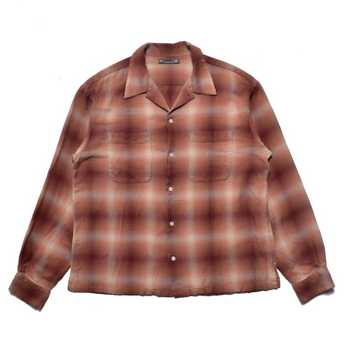 トップス MINEDENIM R.FlannelOmbreOpenCollarSH MINEDENIM(マインデニム)｜R.Flannel Ombre Open Collar SH｜正規通販
