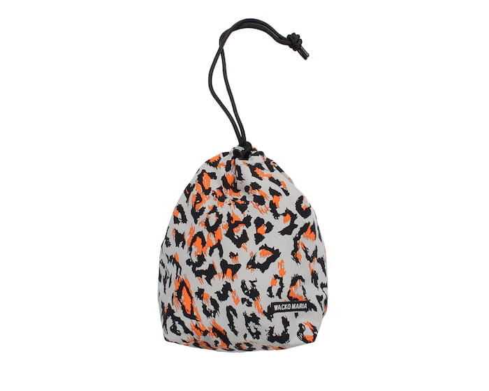 WACKO MARIA LEOPARD DRAWSTRING POUCH