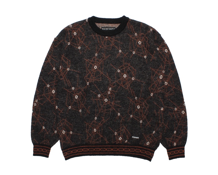 WACKO MARIA MOHAIR JACQUARD CREW NECK SWEATER ( TYPE-2 )