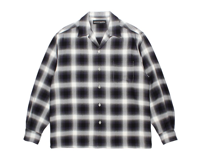 WACKO MARIA OMBRE CHECK OPEN COLLAR SHIRT L/S ( TYPE-4 )