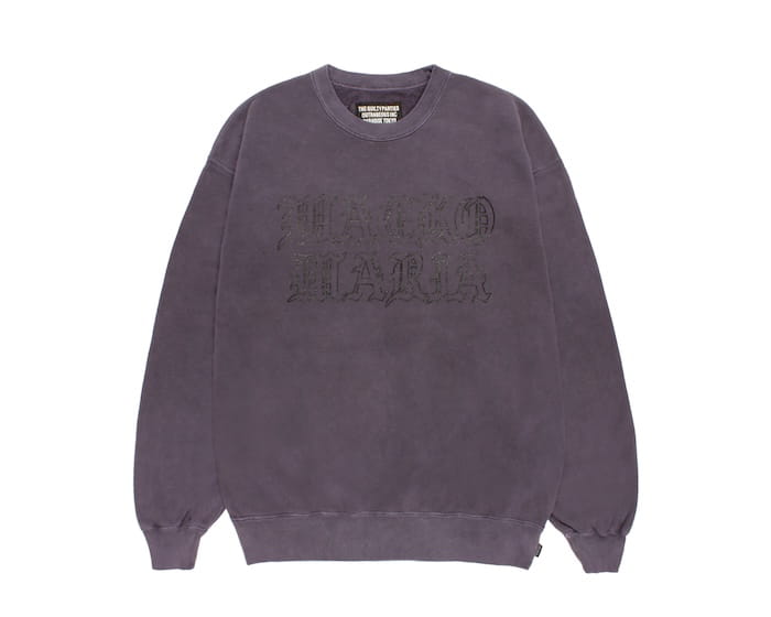WACKO MARIA WASHED MIDDLE WEIGHT CREW NECK SWEAT SHIRT
