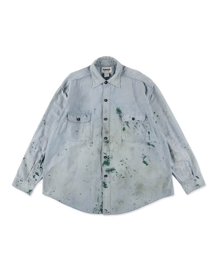 BOW WOW(バウワウ)｜PAINT STAINED CHAMBRAY SHIRT, VENT HOLES｜正規