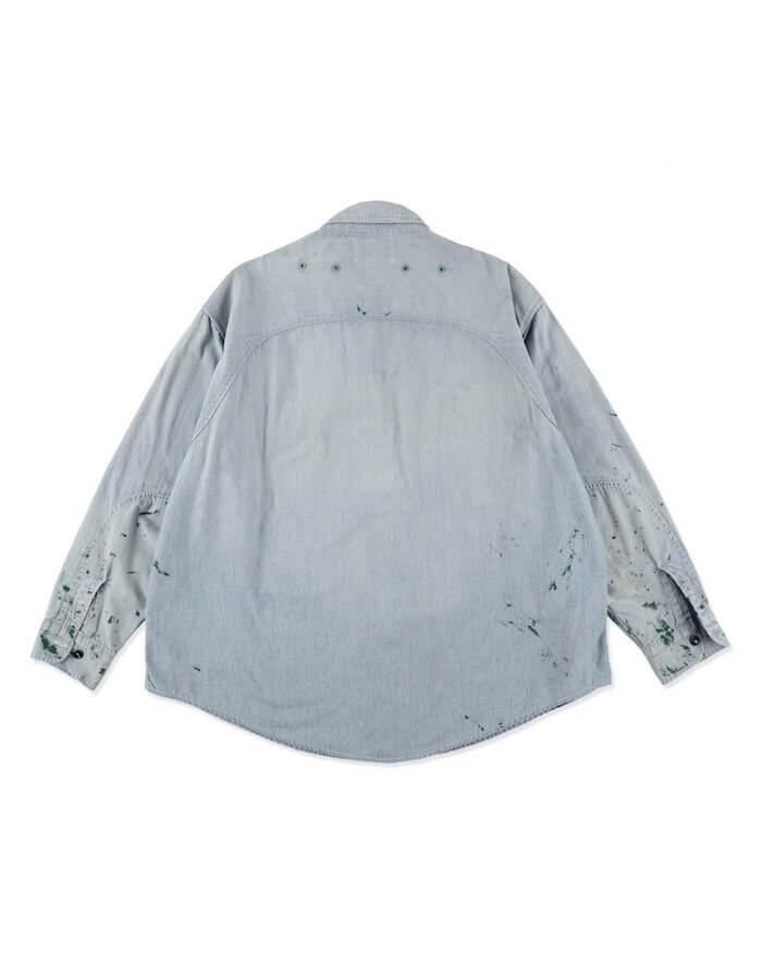 BOW WOW(バウワウ)｜PAINT STAINED CHAMBRAY SHIRT, VENT HOLES｜正規