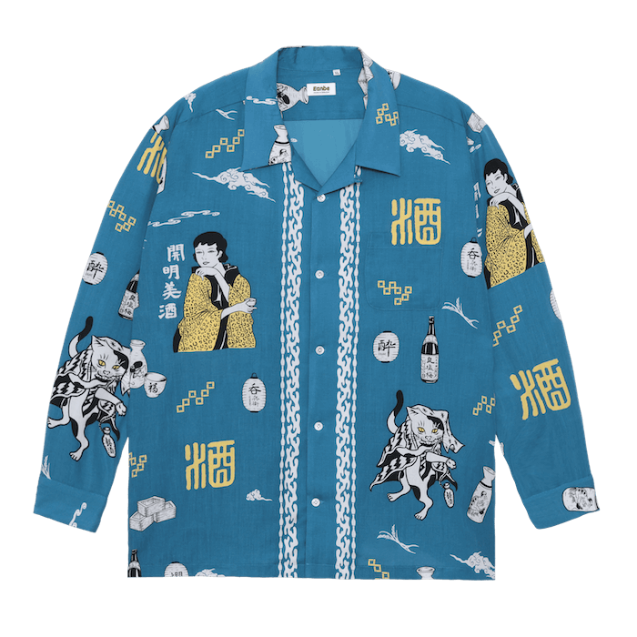 Eanbe(いあんべ)｜SAKE L/S SHIRT / BLUE｜正規通販取扱店 In STATE