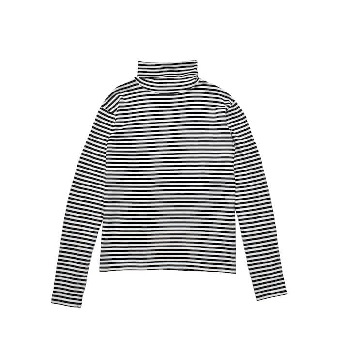 MINEDENIM L.G.Border Turtle Neck L/S Pullover