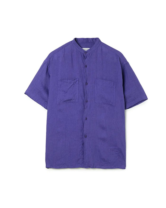 nonnative(ノンネイティブ)｜OFFICER STAND COLLAR S/S SHIRT LINEN