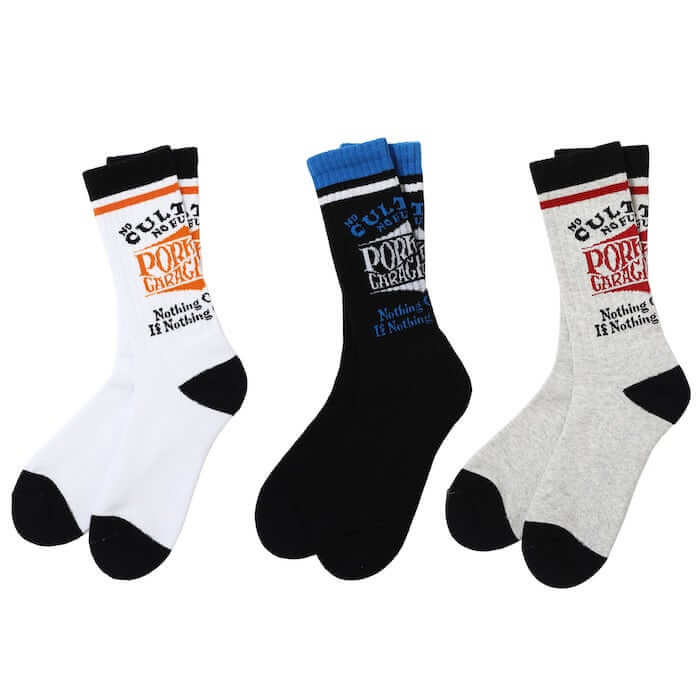 PORKCHOP GARAGE SUPPLY WAVE LOGO SOCKS