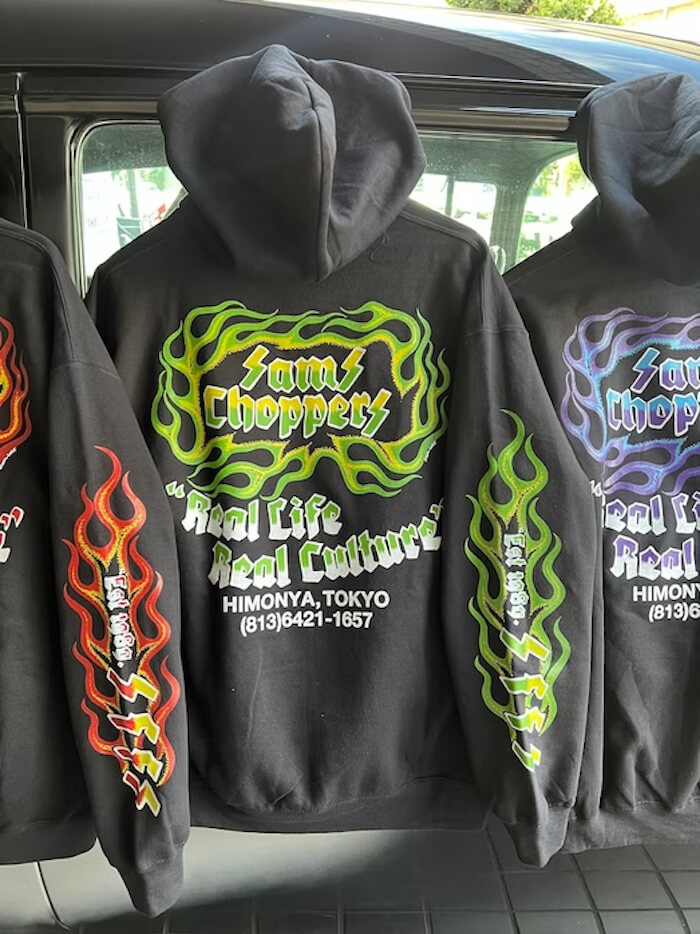 a*m様 sam's サムズ　UNFINISHコラボベスト　ネイバー　チャレンジ SAMS CHOPPERS(サムズチョッパーズ)｜SAMS FLAMES PULLOVER HOODIE
