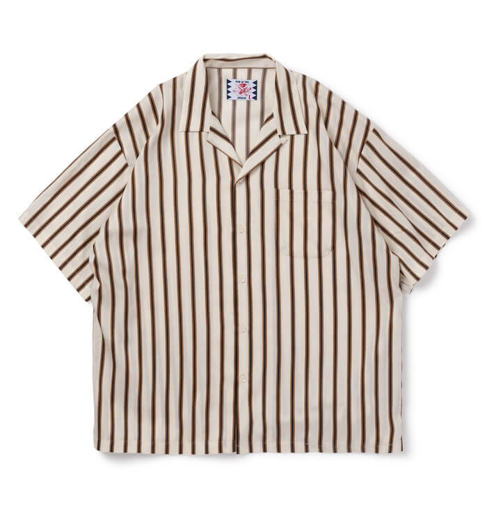 son of the cheese オープンカラーシャツ　ストライプシャツ サノバチーズ SON OF THE CHEESE ストライプ S/L 開襟シャツ