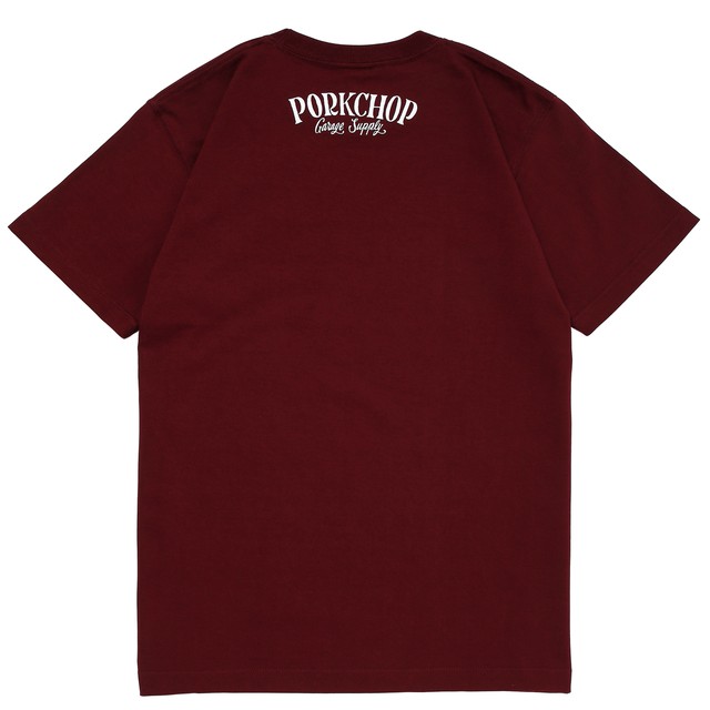 PORKCHOP PORK FRONT TEE　BURGUNDY PORKCHOP GARAGE SUPPLY】PORK FRONT TEE｜In STATE